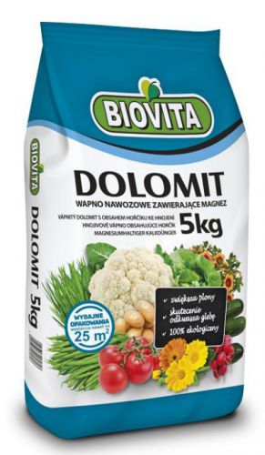 Dolomit 5kg Biovita Nawóz wapniowo-magnezowy na 25m2