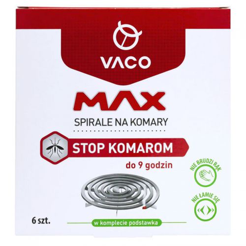 VACO MAX Spirale na komary 6szt + podstawka działają do 9h
